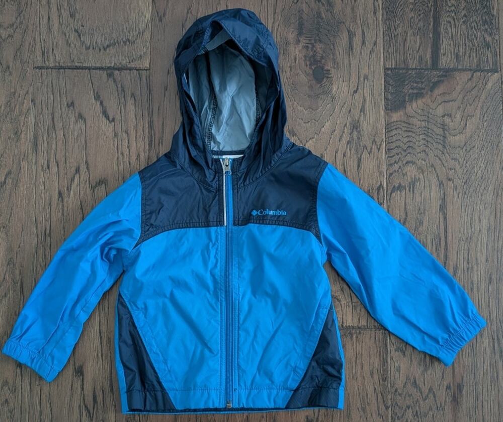 Columbia Blue Toddler Hooded Rain Jacket